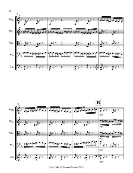 The Flight Of The Bumblebee Arranged For String Ensemble Orchestra Quintet By Tomoya Aomori Score And Parts Page 2