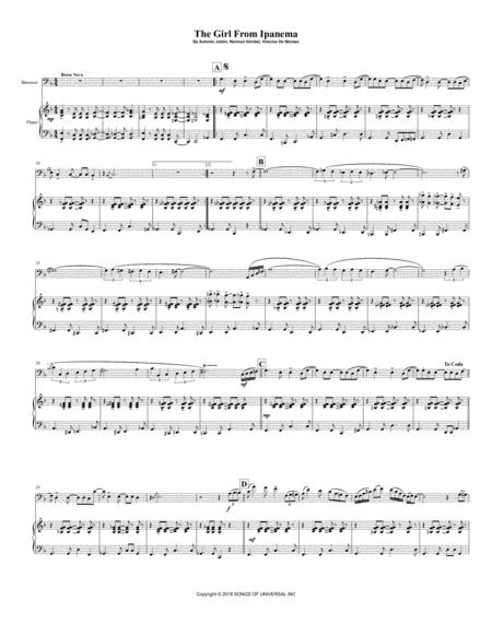 The Girl From Ipanema For Bassoon Piano Page 2