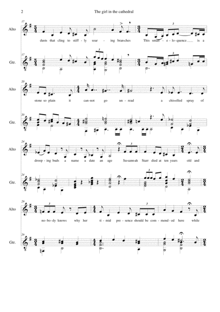 The Girl In The Cathedral Alto And Guitar Page 2