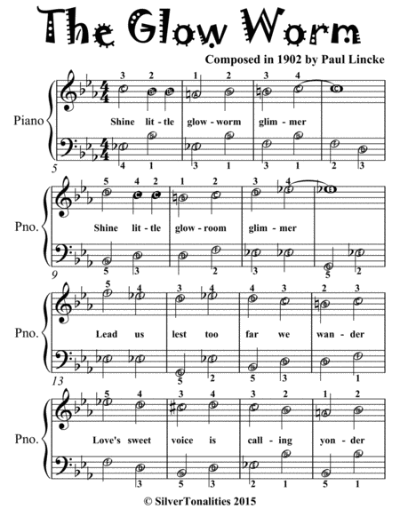 The Glow Worm Easiest Piano Sheet Music For Beginner Pianists Page 2