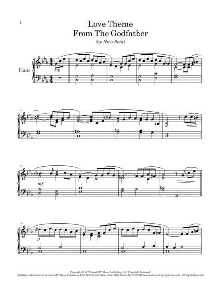 The Godfather Love Theme Arranged For Piano Page 2