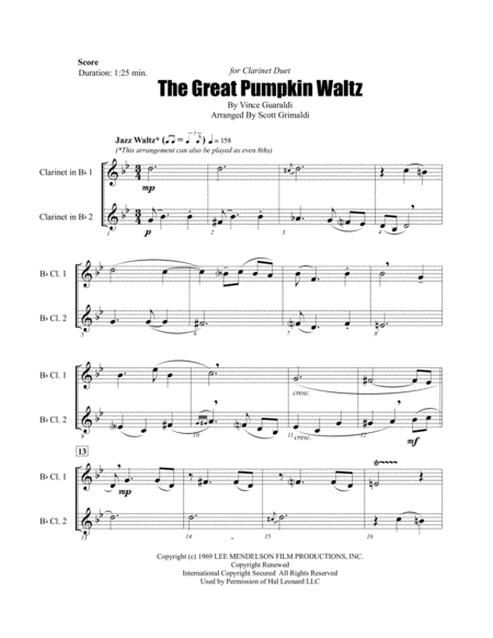 The Great Pumpkin Waltz For Clarinet Duet Page 2