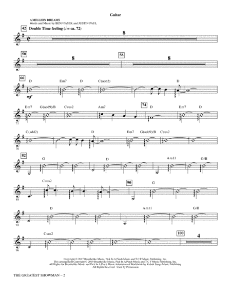 The Greatest Showman Choral Highlights Arr Ed Lojeski Guitar Page 2