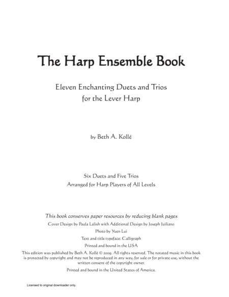 The Harp Ensemble Book Page 2