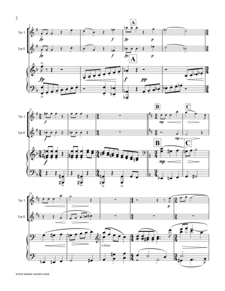 The Holly And The Ivy 2 Trumpets Piano Page 2