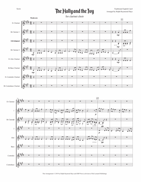 The Holly And The Ivy For Clarinet Choir Page 2