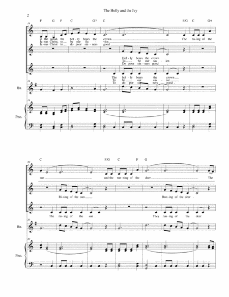 The Holly And The Ivy French Horn In F Trio And Piano Page 2