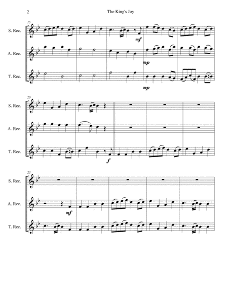 The Kings Joy For Recorder Trio Soprano Alto Tenor Page 2