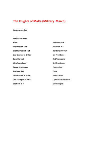 The Knights Of Malta For Pep Band Concert Band Marching Band Page 2