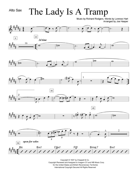 The Lady Is A Tramp Vocal Solo With Jazz Combo Page 2