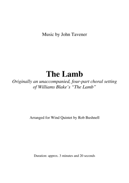 The Lamb Tavener Wind Quintet Page 2