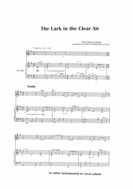 The Lark In The Clear Air Irish Traditional Tune Arranged By David Catherwood Page 2