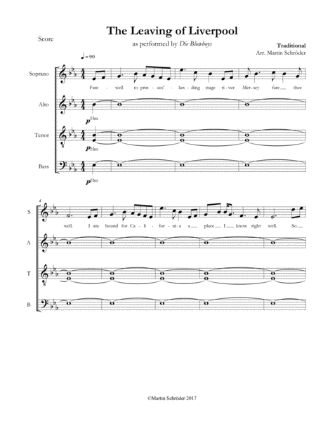 The Leaving Of Liverpool Satb Sea Shanty Arranged For Mixed Choir As Performed By Die Blowboys Page 2