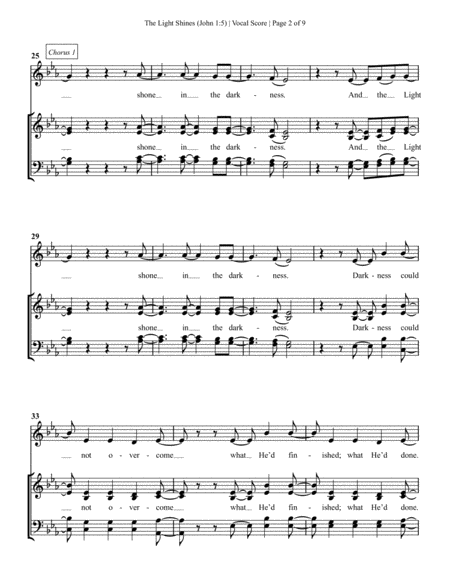 The Light Shines John 1 5 Anthem Vocal Score Page 2