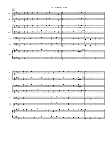 The Lion Sleeps Tonight For String Orchestra And Piano Page 2