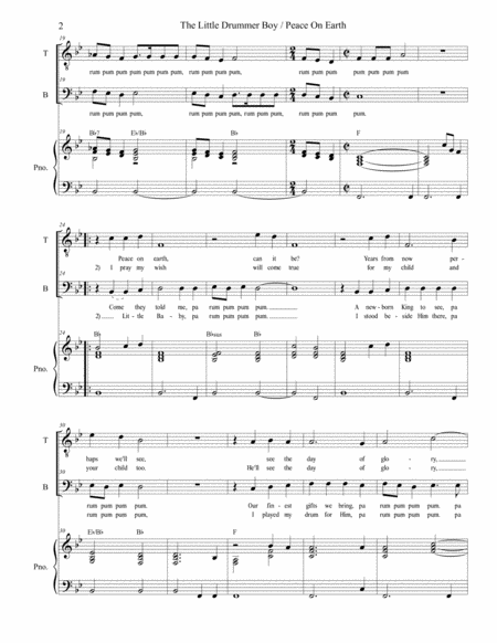 The Little Drummer Boy Peace On Earth Duet For Tenor And Bass Solo Page 2