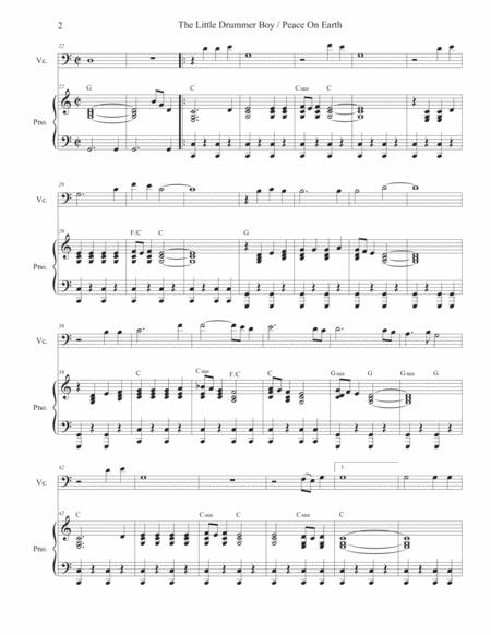 The Little Drummer Boy Peace On Earth For Cello Solo And Piano Page 2