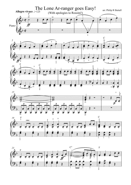 The Lone Ar Ranger Goes Easy Piano Solo Page 2