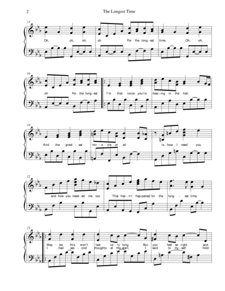 The Longest Time By Billy Joel Arranged For Advanced Intermediate Solo Piano With Lyrics Page 2