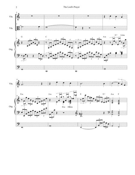 The Lords Prayer Duet For Violin Viola Organ Accompaniment Page 2