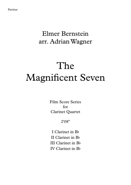 The Magnificent Seven Elmer Bernstein Clarinet Quartet Arr Adrian Wagner Page 2