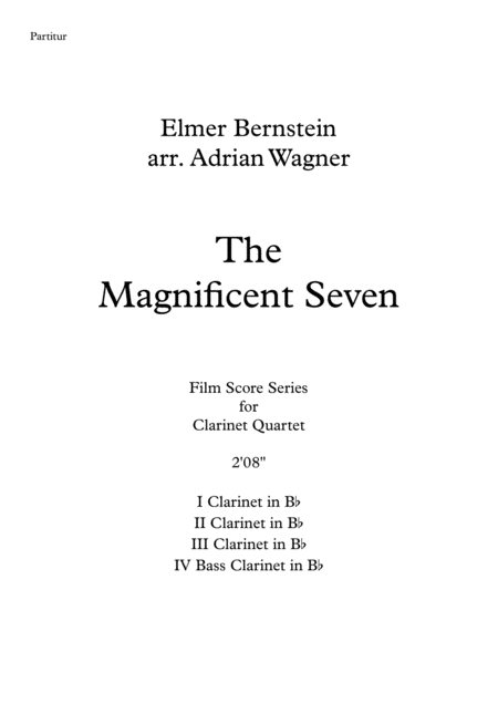 The Magnificent Seven Elmer Bernstein Clarinet Quartet B Cl Arr Adrian Wagner Page 2