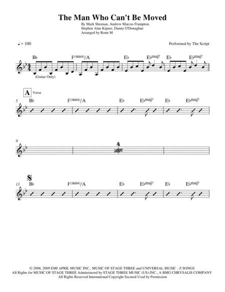 The Man Who Cant Be Moved Chord Guide Performed By The Script Page 2