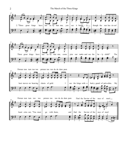 The March Of The Three Kings A Christmas Fantasy Satb Acapella Page 2