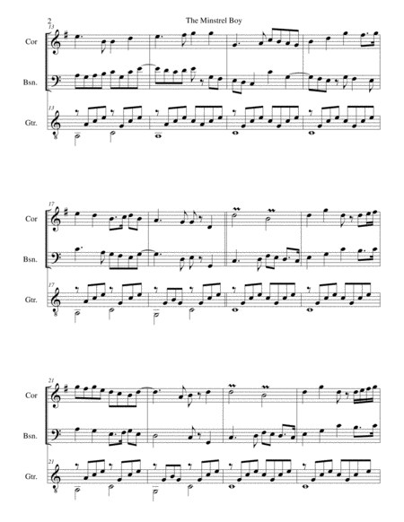 The Minstrel Boy The Moreen For Cor Anglais Bassoon And Guitar Page 2