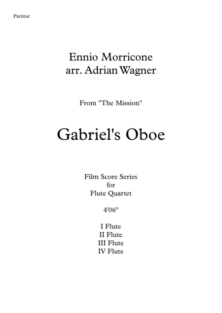 The Mission Gabriels Oboe Ennio Morricone Flute Quartet Arr Adrian Wagner Page 2