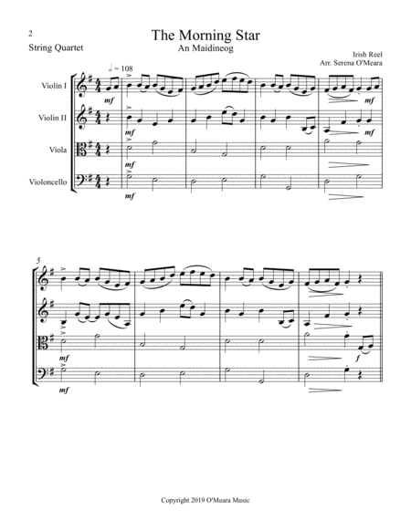 The Morning Star For String Quartet Page 2