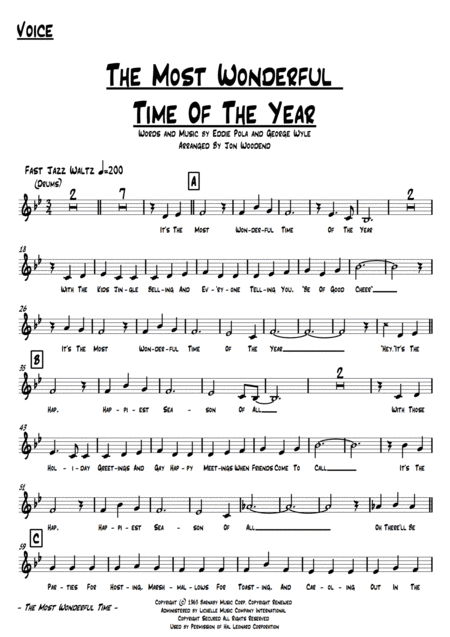 The Most Wonderful Time Of The Year 5 Rhythm 2 Horns Female Vocal Page 2