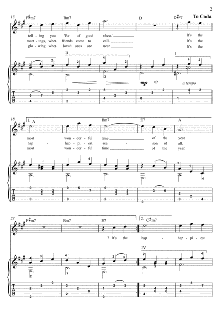 The Most Wonderful Time Of The Year Guitar Fingerstyle Page 2