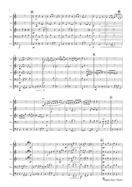 The Muppet Show Theme Brass Quintet Page 2