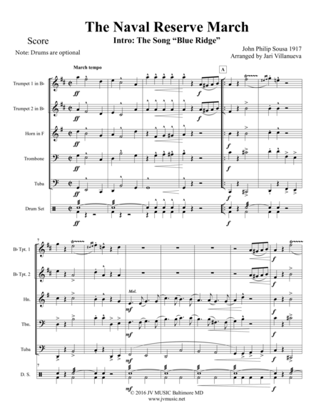 The Naval Reserve March For Brass Quintet And Optional Drums Page 2