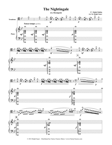 The Nightingale Le Rossignol For Trombone Piano Page 2