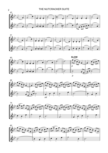 The Nutcracker Suite Flute Duet Waltz Of The Flowers The Magic Castle On The Mountain Of Sweets Dance Of The Reed Flutes Page 2