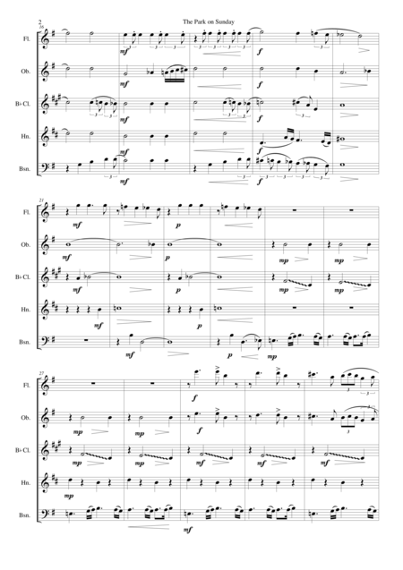 The Park On Sunday For Wind Quintet Page 2