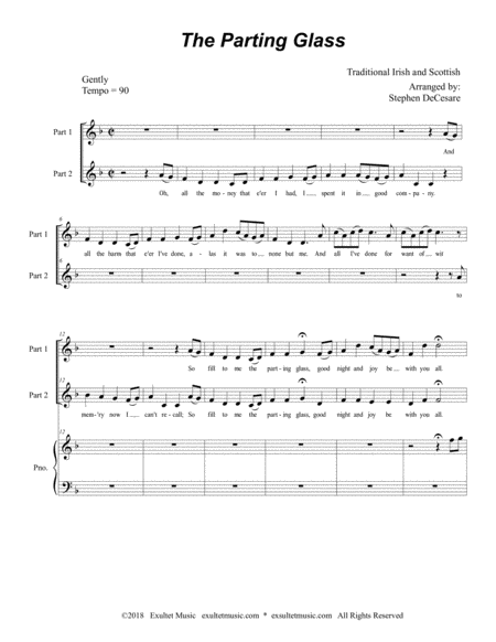 The Parting Glass For 2 Part Choir Page 2