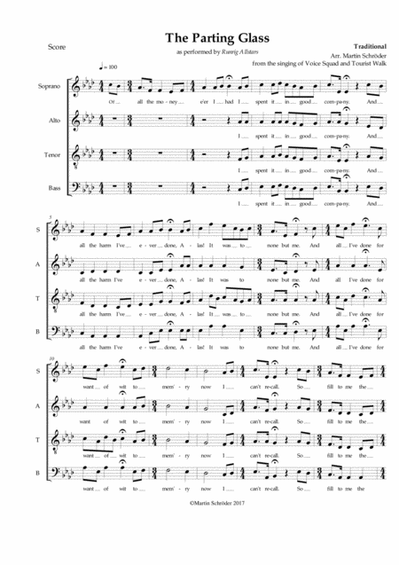 The Parting Glass Satb Arrangement For Mixed Choir As Performed By Voice Squad Tourist Walk And Runrig Allstars Page 2