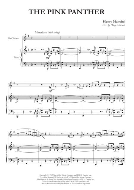 The Pink Panther For Clarinet And Piano Page 2