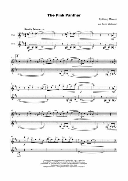 The Pink Panther Theme For Flute And Violin Duet Page 2