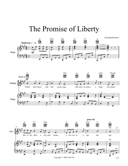 The Promise Of Liberty Unison Or 2 Part Page 2