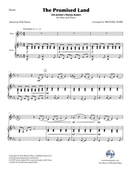 The Promised Land On Jordans Stormy Banks Oboe Page 2