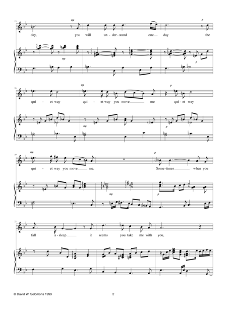 The Quiet Way You Move Me For High Voice And Piano Page 2