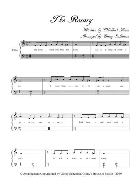 The Rosary Beautiful Song For The Early Elementary Catholic Piano Student Page 2