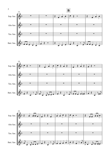 The Saints Go Jazzin In For Saxophone Quartet Page 2