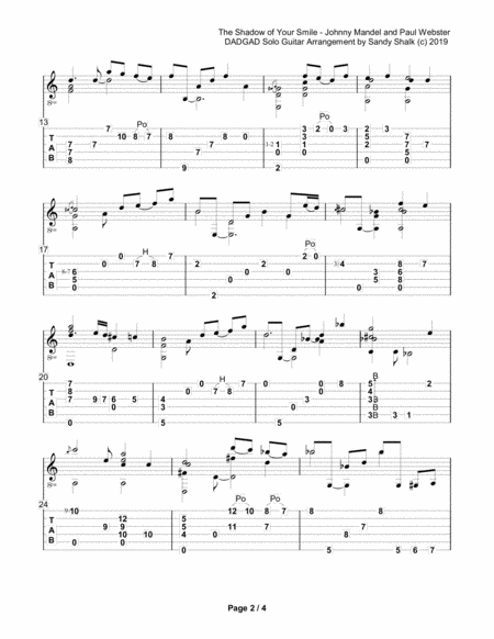 The Shadow Of Your Smile Dadgad Fingerstyle Guitar Page 2