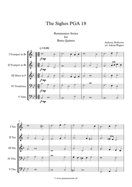 The Sighes Pga 18 Anthony Holborne Brass Quintet Arr Adrian Wagner Page 2
