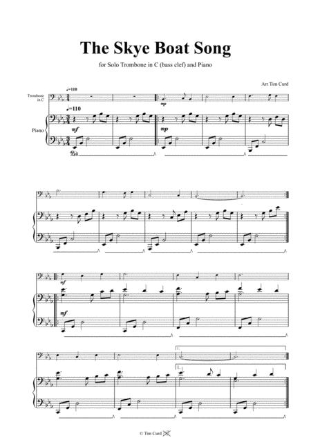 The Skye Boat Song For Solo Trombone In C Bass Clef And Piano Page 2